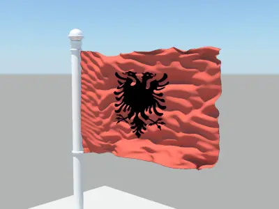 Albania Flag 3D model