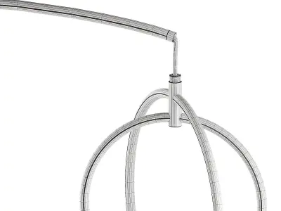 Lite Source Monita Matte Black LED Modern Orb Arc Floor Lamp 3D model