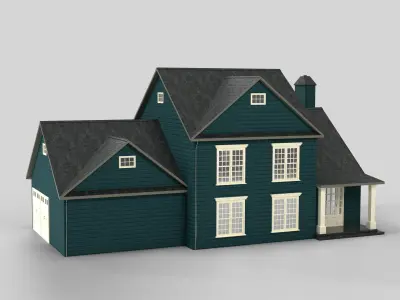 British House Design 15T3  Low-poly 3D model