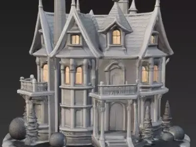 Fairy Tale Gothic House  3D Printable Architecture Model 3D print model