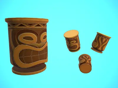 TOTEM STYLIZED CARTOON Low-poly 3D model