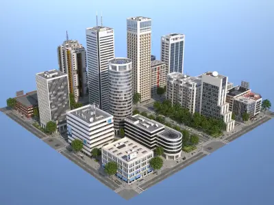 White City Low-poly 3D model