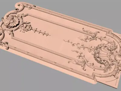 Door flower 3D relief STL Model for CNC woodworking carving E292 3D model