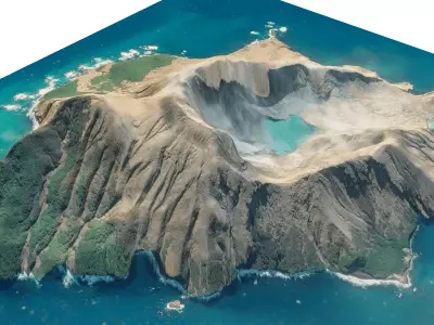 White island 3D model terrain 3D model