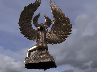 Egyptian goddess form low poly Low-poly 3D model