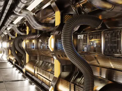 -Sci-fi Corridor Interior- 3D model