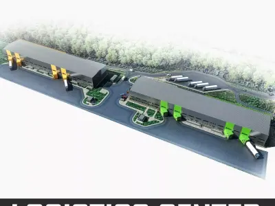 Logistics Building 01 Low-poly 3D model