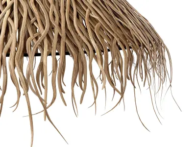 BRAIDED SEA GRASS HANGSTRAW  chandelier natural 3D model