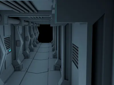 Sci Fi Hallway 3D model