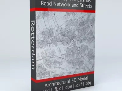 Rotterdam Road Network and Streets 3D model