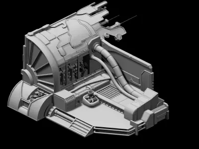 Space Station - Interior Wall 01 3D model