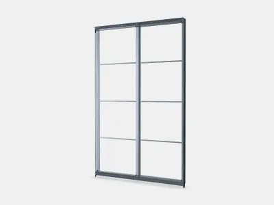 PAX Pair of sliding door frames w rail Low-poly 3D model
