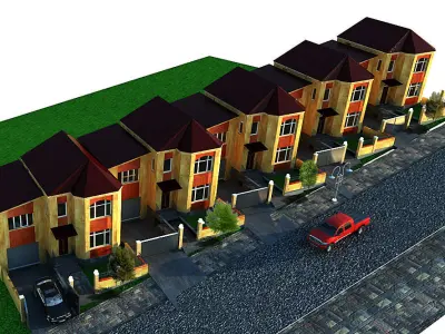 Residential quarter 3D model