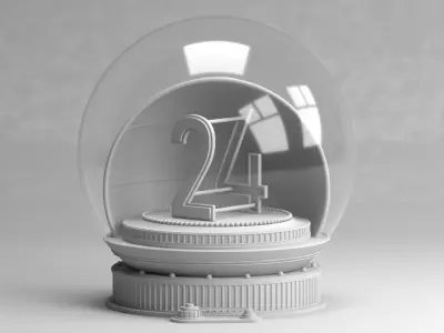New year 2024 Snow Globe 3D model