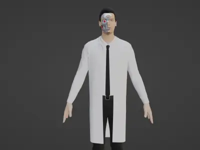 Cyber Doctor - Robot Man Low-poly 3D model