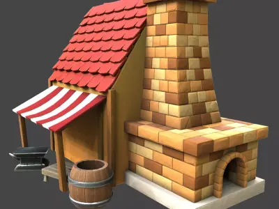 smithy stylized premium 3d model Low-poly 3D model