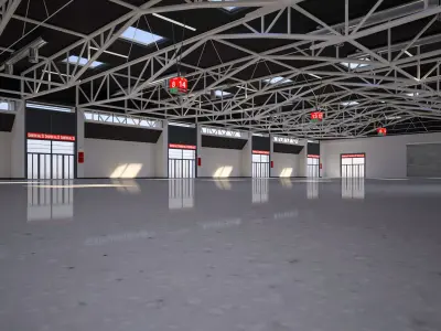 Exhibition Hall interior and exterior 25 3D model