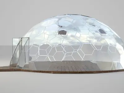 Frameless Glass Dome 3D model