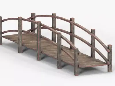 wood  bridge 2 Free low-poly 3D model