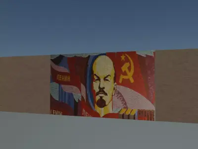Soviet mosaic Free low-poly 3D model