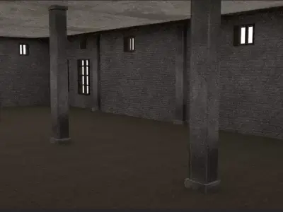 Old Abandoned building Low Poly Interior 3D Model 3D model
