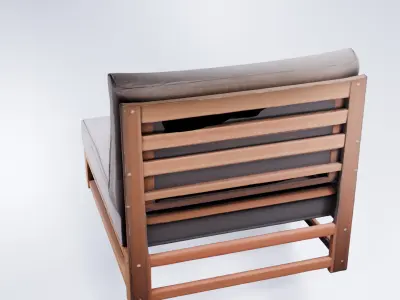 Modular Outdoor Lounge - Low Poly Garden Sofa Element Free 3D model