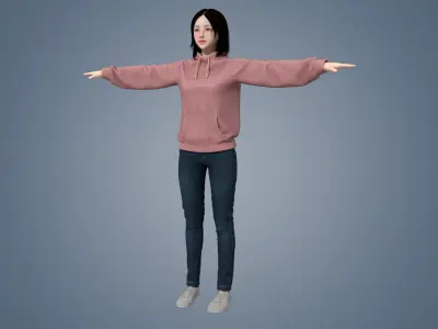 Girl Rigged 3D model 3D model Low-poly 3D model