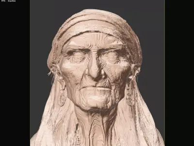 Aged sorceress Head-3D-Sculpt 3D model