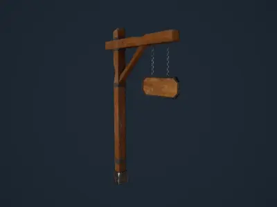 Medieval sign Low-poly 3D model