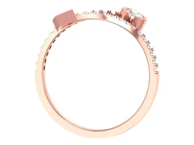 Solitaire Women Light Weight Princess Round Stone Band Ring 3D print model