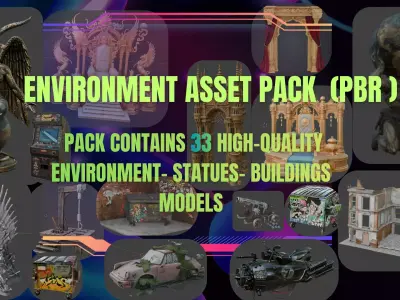 Environment Asset Pack  Textures  PBR Low-poly 3D model