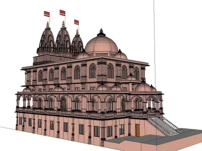 Architecture-Religion-God-Culture-Temple-0266 indian temple w... 3D model