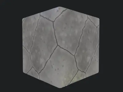 Stylized Cracked Concrete Material 01 Texture
