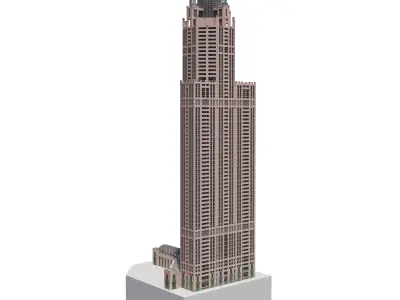 Chicago Building lowpoly Low-poly 3D model