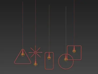 Vintage set of pendants 3D model
