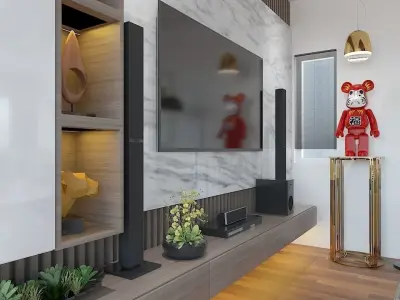 Living and Dining Interior Design - 1 3D model