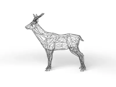 Deer Wireframe Low-poly 3D model