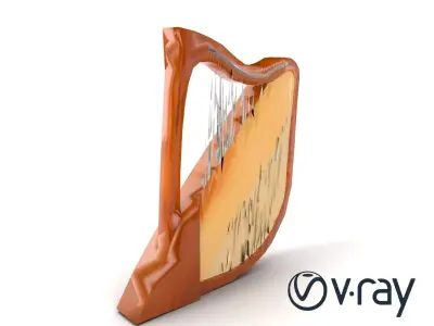 LuminHarp Titanium-String Curved Frame model pack Low-poly 3D model