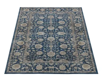 Oriental classic blue rug 3D model