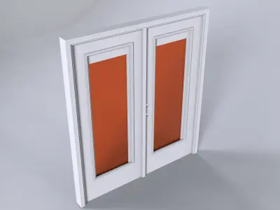 White Animated Door 3D Model VR Low-poly 3D model