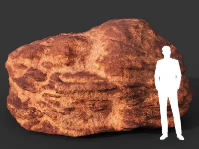 Low poly Sandstone Rock Modular 210131 Low-poly 3D model