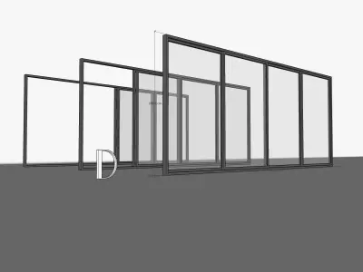 Sliding Metal Door - D 3D model