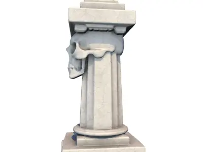 Temple Stone Skull Pillar 4 3D print model