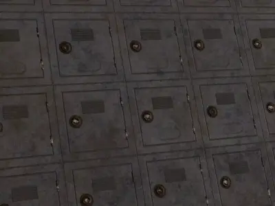 Dark Modular Sci-Fi Metal Panel Vents PBR Seamless Texture