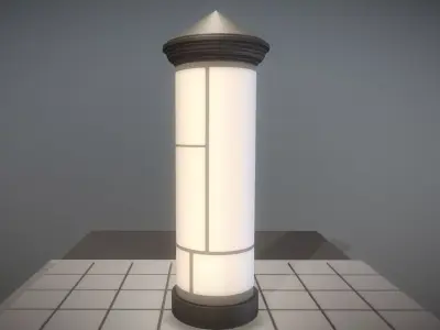 Classic Advertising Pillar 07 Low-poly 3D model