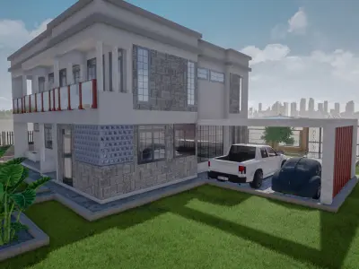 4 Bedroomed Bungalow 3D model