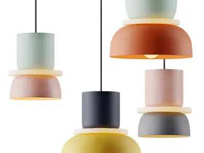 Colorful Macaron Pendant Light from Estrella Lighting 3D model