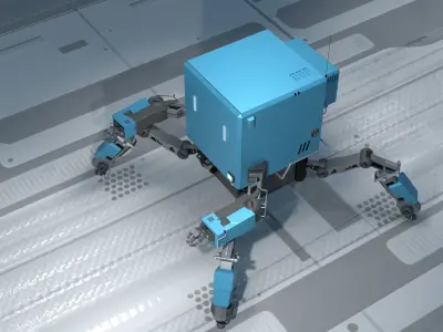 Sprinkles the bot - low poly sci-fi robot 3D model Low-poly 3D model