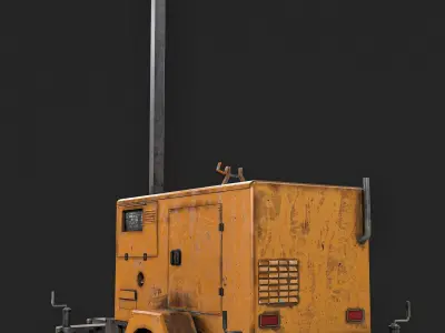  Mobile Lighting Towers Low-poly 3D model