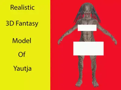 Female Predator Low-poly 3D model